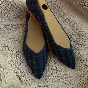 Rothy’s Indigo Gingham Points Size 10